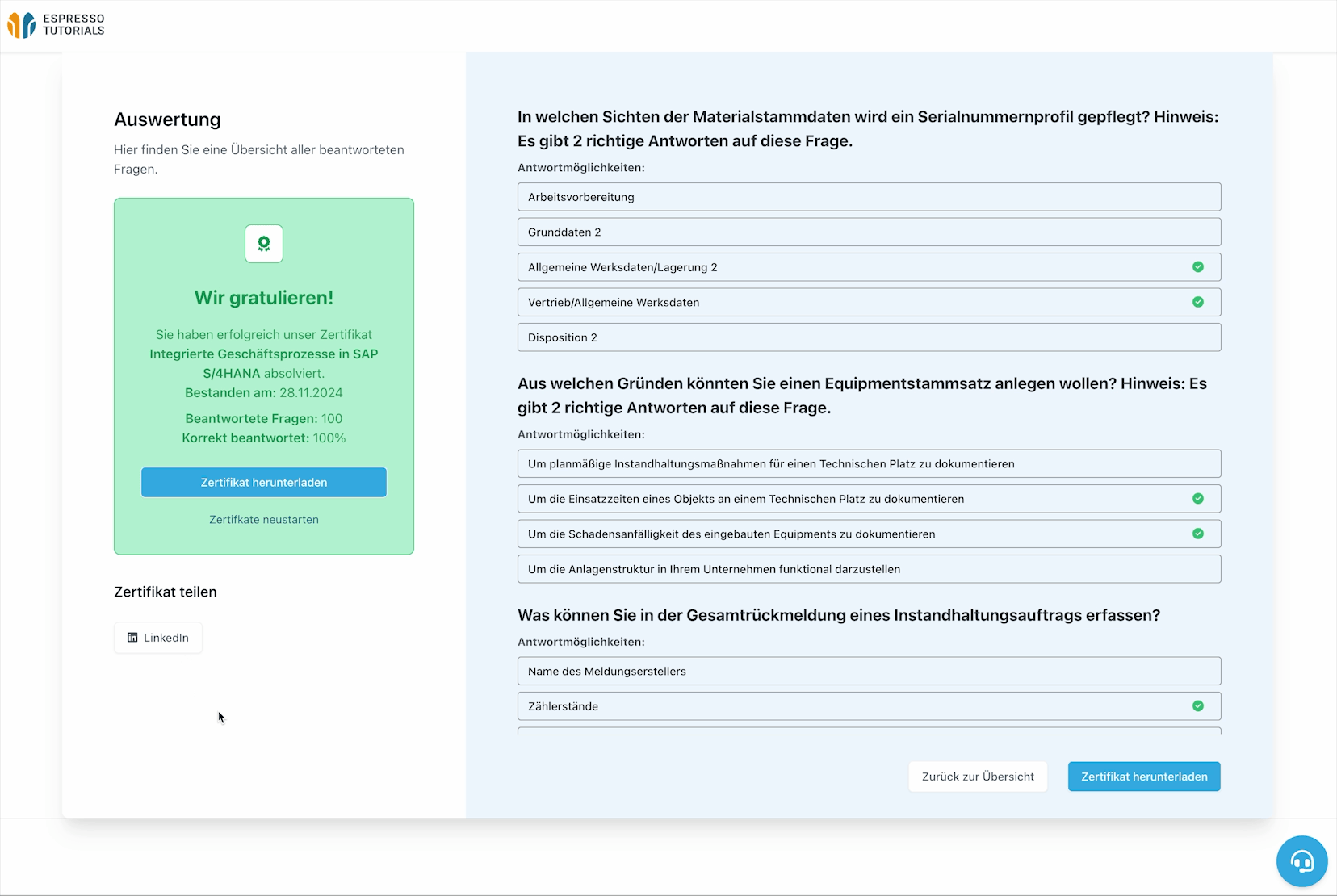 Share your certificate online via LinkedIn.