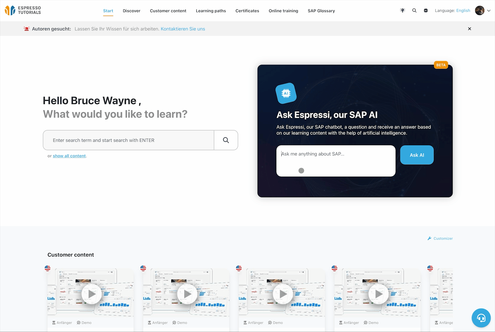 Have your SAP questions answered with help from our AI copilot Espressi.